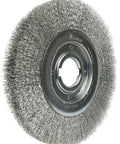 10 Inch Medium Face Crimped Wire Wheel With 2 Inch Arbor For Grinders Stainless Fill Made In USA Great For Light Cleaning Deburring