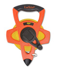 Half Inch By 150 Foot Fiberglass Tape Measure With Hi Viz Orange Case Four Arm Frame For Drop Proof Protection Lightweight Rewind Cushioned Grip