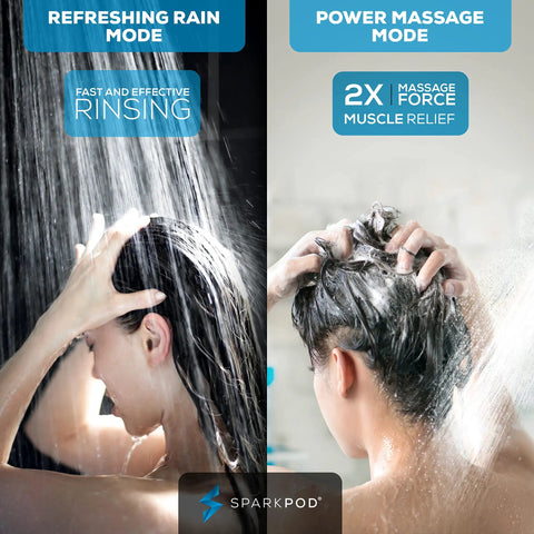 Person using 10 Mode Handheld Shower Head With Hose For Kickin High Pressure Power Jet, Spa Like Rain And Massage Settings