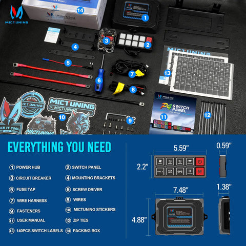 8 Gang Neon Switch Panel With Backlit Silicone Buttons P4 Momentary Toggle Strobe On Off Touch Pod And Circuit Relay Control Box kit