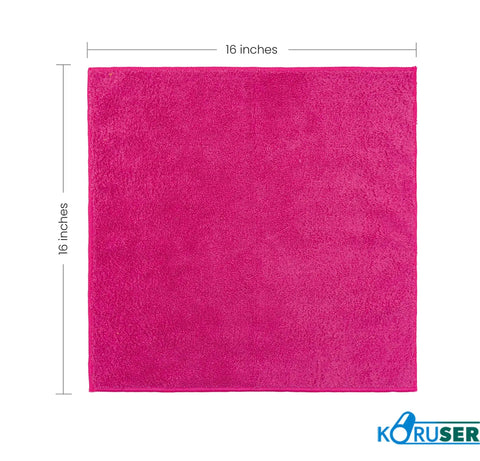 Pink 16x16 inch Ultra Soft Microfiber Cloth from 12 Pack, Reusable And Washable Do It All All Purpose Indoor Outdoor Cleaning