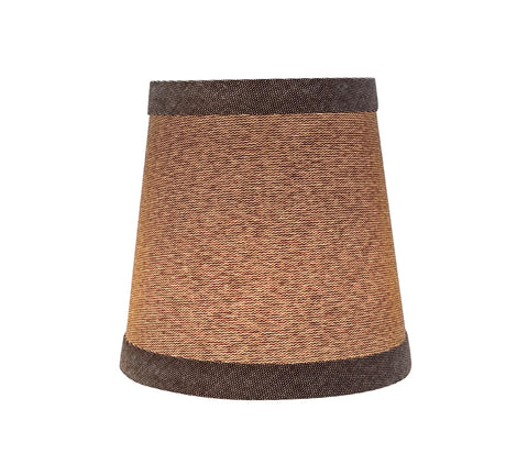 Empire Clip On Chandelier Lamp Shade Set Of 9, Grey Textured Fabric With Brass Fitter, Empire Shape shown in profile view