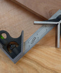 Pro Grade 3-Piece Combination Square Set, 6 Inch Blade With Center Finding Head And 45 Degree And 90 Degree Square Miter Heads