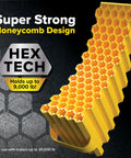 Curved Trailer Aid With Wheel Chock And Rubber Base Pad, Six And A Half Inch Lift, honeycomb design shown, holds up to 9,000 lb