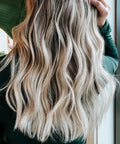 Woman with beach waves styled using 1 Inch Ceramic Rotating Curling Iron With Auto Spin Wand For Effortless Beachy Waves, Quick Heat Up