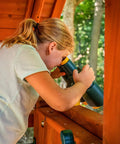 Child using Rotating Playset Binoculars For Kids Green And Yellow Durable Polyethylene With Sun Fade Resistant Finish
