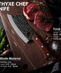 Meat Cleaver Knife With Genuine Leather Sheath For Dad Gift Heavy Duty Japanese 3CR13 Stainless Steel Forged Blade