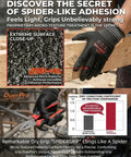 Coated Work Gloves With Spider Grip For Smartphone Use showcased in a gripping position demonstrating adhesion on metal rod.