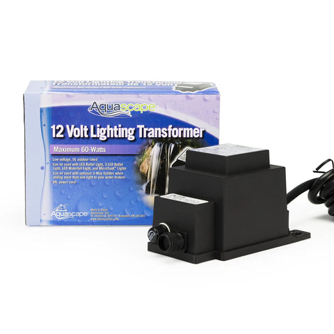 Low-Voltage Pond Lighting Transformer 60-Watt 12-Volt for Water Features with packaging, plug-in design, epoxy-coated, 6-foot cord