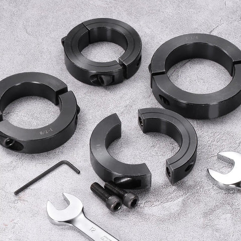 Beefy Double Split Shaft Collar 1-3/4 In Bore, 2-3/4 In OD, 11/16 In Thick, Black Oxide Lock Collar With Set Screws; tools included