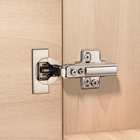 Frameless Full Overlay Soft Close Cabinet Hinges 2 Pack With Speed Adjustable Close 3 To 8 Seconds, 4D Adjustment, Concealed European Clip On Hinges