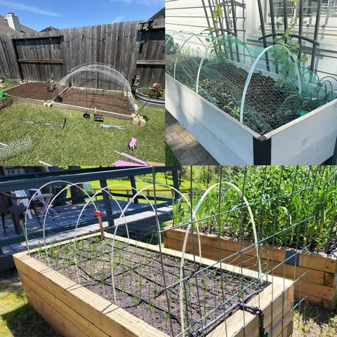 20 Piece Garden Hoop Kit For 1 To 3.5 Ft Wide Raised Beds Flexible Fiberglass Rods Easy Setup 5 Sets Of 5.6 Ft Raised Planter Box Starter Mini Greenhouse For Row Covers Netting And Frost Protection