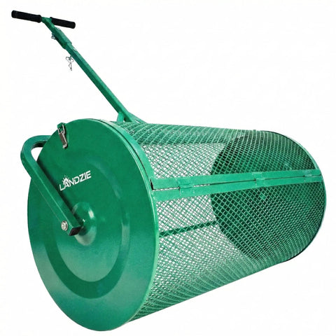 Heavy Duty Lawn And Garden Spreader With A 36 Inch Metal Mesh Basket For Compost Mulch Topsoil Peat Moss Push Or Tow Spreading