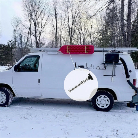 Van with Recovery Board Mounting Kit With 5.51 Inch Locking Pins For Traction Boards Fits 4.72 To 6.69 Inch Hole Spacing Roof Rack Mount
