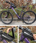 Black Bike Handlebar Bag With Quick Access Pocket, Durable Water-Resistant Storage Pouch For Road, Mountain Or City Riding