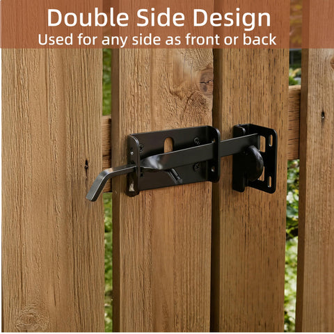 Heavy Duty Thumb Latch Self Locking Gate Latch For Wooden And Vinyl Fences 9 Inch Handle Double Sided Fence Hardware Kit