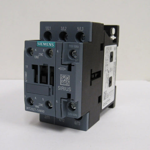 3 Pole 32 Amp 120V AC Contactor With 1NO 1NC Auxiliary Contacts, Heavy Duty Industrial Relay, front view, showing screw terminals