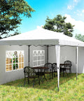 10x20 Pop Up Canopy Tent With Four Sidewalls, Portable Outdoor Party Gazebo Shelter, Instant Setup No Tools Needed, Carry Bag Included