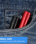 5 Pack Dope Mini LED Flashlights Handheld Aluminum Torches With Lanyards And AAA Batteries Included Assorted Colors For Camping Power Outages Night Reading And More, black and red flashlights in jeans pocket