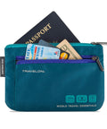 World Travel Essentials Dual RFID Passport And Currency Organizers With Colorful Zippers Water Resistant Diamond Ripstop