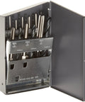 Go-To Pro Grade High Speed Steel Drill Bit And Tap Set With Metal Case, Metric M2.5 To M12, 18 Piece, displayed with case open