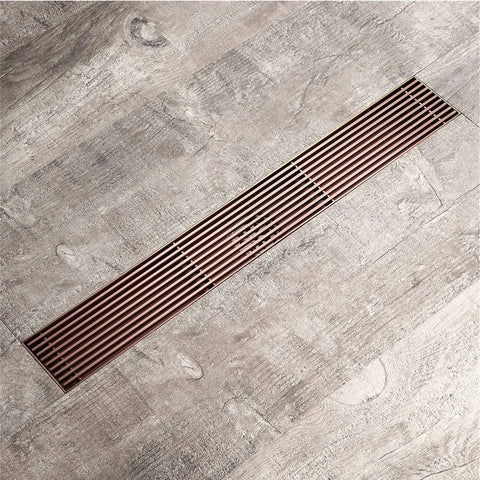 Rock Solid Stainless Steel Rectangle Floor Drain Cover With Removable Grate And Slick Hair Catcher For Bathroom Shower Tile Quick Drainage Anti C Logging Filter No Hassle Cleanup And Super Fast Flow on wooden floor.