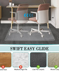 Clear Carpet Chair Mat For Low Carpeted Floors Thick 2.2mm Protector With Easy Glide And Flat Surface Office Desk Chair Mat To Shield Carpets From Rolling Casters 30 By 48 Inches shown in an office setting under a chair on a low-pile carpet.