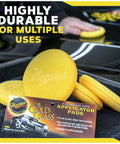 4 Inch Foam Applicator Pads for Car Polish and Wax, ultra-soft foam in use on car, showcasing durability and multiple uses