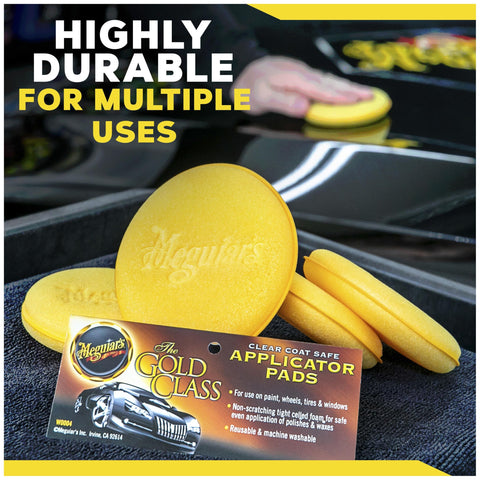 4 Inch Foam Applicator Pads for Car Polish and Wax, ultra-soft foam in use on car, showcasing durability and multiple uses