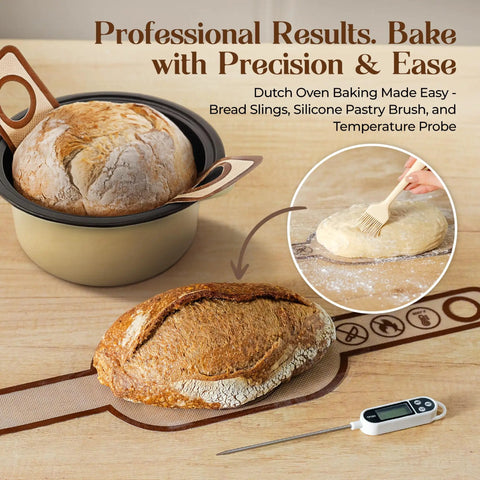 Starter Kit With Dutch Oven And Scale For Bread, Complete Set With Proofing Baskets, 34oz Jar, Slings, Premium Bread Making Tools