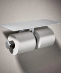 Components Covered Double Toilet Tissue Holder With Top Tray, Premium Metal Bath Accessory Built To Hold Two Rolls