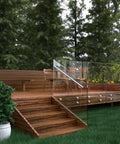 Two Pack Heavy Duty Glass Handrail Brackets, Adjustable Wall Mount for Wood, Stainless Steel or Aluminum Handrails