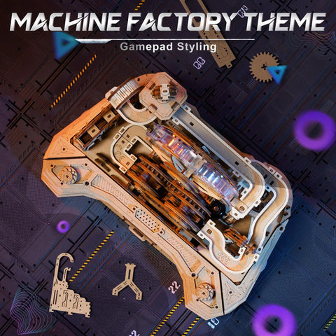 Machine factory theme 3D Wooden Puzzle Gear Ball Challenge for Adults DIY Marble Run Pinball Machine Model Kit With Six Mechanisms Five Tier Tracks And Real Time Path Adjustments For Thrill Seeking Brain Teasers, wooden