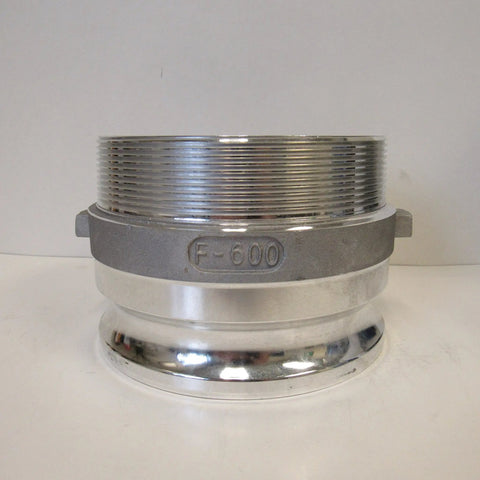 6 Inch Aluminum Cam And Groove Fitting With F600 Male Camlock Coupler And Male NPT Thread, Leakproof Quick Disconnect