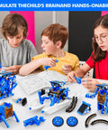 Kids assembling Solar Powered 13 In 1 Robot Kit For Kids 8 Plus Hands On Fun Learn Coding And Build Cool Robots With This Educational DIY Science Toy Set For Boys And Girls Ages 8 And Up