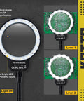 LED Lighted Magnifying Third Hand Soldering Station With Five Adjustable Arms For PCB And Jewelry Making showing magnifying levels