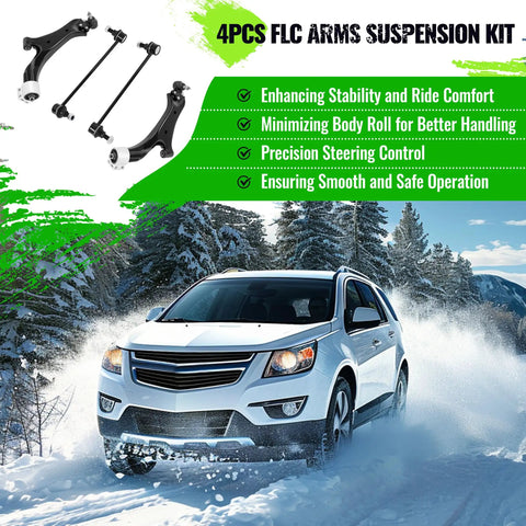 Beefed-Up Front Lower Control Arm Sway Bar Kit With Ball Joints For 2010-2017 Chevy Equinox And GMC Terrain Heavy-Duty Steel Suspension Links 4-Piece Direct-Fit Replacement, 4-piece set with control arms and sway bar links