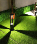 LED Landscape Path Lights 10W 24V DC Waterproof Aluminum Cylindrical Outdoor Garden Accent Lighting illuminating grass at night