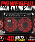 Portable 40 Watt Electric Guitar Amplifier With Dual Inputs And 6 Inch And 8 Inch High Definition Speaker Cones in action