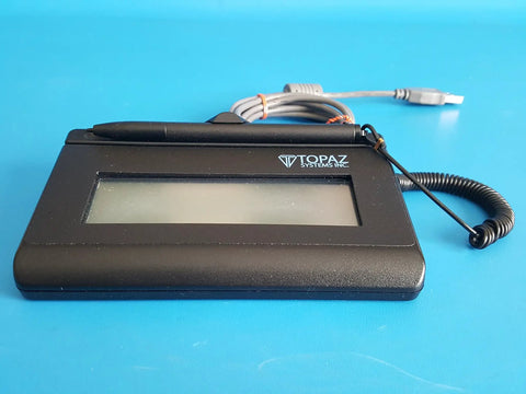 Premium USB Electronic Signature Capture Pad With Pressure Sensitive Tracking For Crisp Biometric Paperwork And A Zero Fuss Plug Play Setup That Really Knocks Out Contract Signings In Record Time For Sure on a blue background.