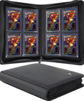 Top Loader Card Binder For Trading Cards Holds 128 Plus 3x4 Inch Toploads 4 Pocket Double Sided Storage Case open display