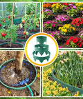 Must Have 80 Piece Adjustable Interlocking Plant Rings Kit With Mallet for Garden Beds in use with flowers and vegetables.