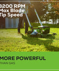 60V 21 Inch Brushless Cordless Lawn Mower Push With 5.0Ah Battery Gas Like Power mowing grass with person pushing