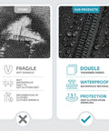 Comparison of fragile fabric with durable, waterproof fabric used in On The Go Travel Garment Bag 43 Inch Heavy Duty Suit Carrier.