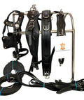 Hand Tooled Leather Horse Driving Harness Set With Copper Studs Bridle Reins Traces Breast Pad Neck Pad Crupper Breeching Cob Black