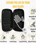 Golf Accessory Case And Bag Organizer Airtight Water Resistant Protective Hard Case With Glove Hanger Dryer