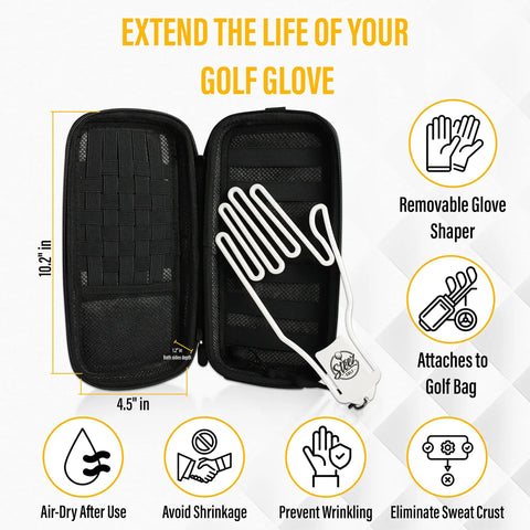 Golf Accessory Case And Bag Organizer Airtight Water Resistant Protective Hard Case With Glove Hanger Dryer