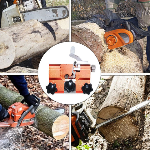 Chainsaw Sharpener Kit With Vise And Hand Crank Sharpening Jig, Portable chain saw sharpener tool for all saws in action
