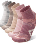 Merino Wool Quarter Ankle Hiking Running Socks With Thermal Warmth And Cushioned Comfort Super Cozy Breathable Mesh For Men And Women Pink Series