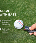 Person using 5 In 1 Divot Repair Tool With Ball Marker Alignment Aid For Golfers Fix Pitch Marks on green grass